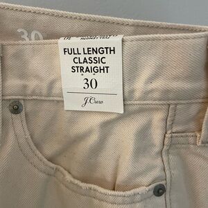 J Crew beige full length classic straight beige jeans-brand new, never worn